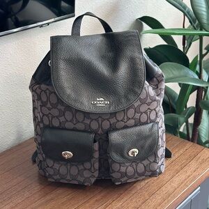Coach Billie Backpack In Signature Jacquard - Excellent Condition!